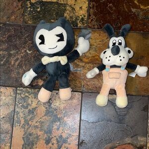 Bendy Cartoon Character Plush Toy Set